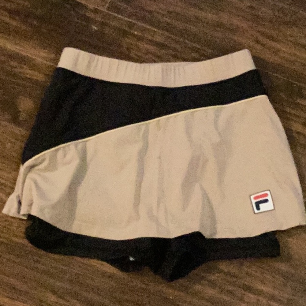 Fila Women's Black and Tan Shorts